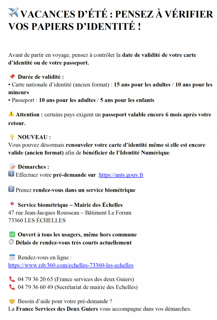 Carte d'identité et passeport : anticipez avant l'été